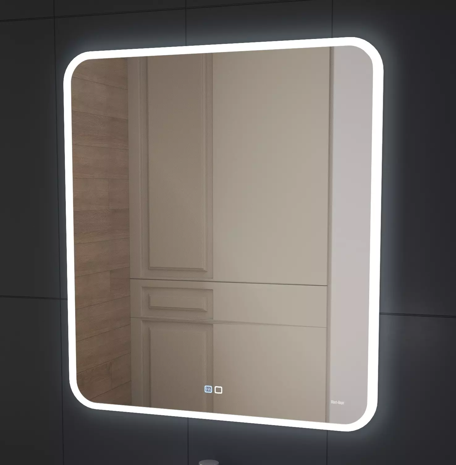 зеркало шкаф с подсветкой и подогревом