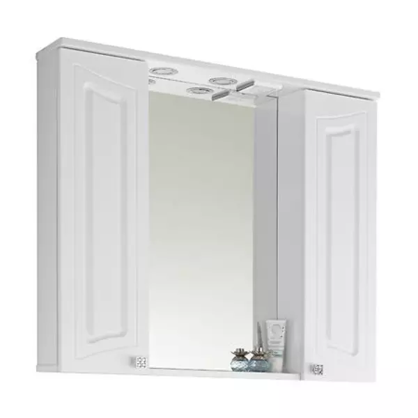 Зеркало с шкафчиком «Vod-ok» Адам 90 с подсветкой белый