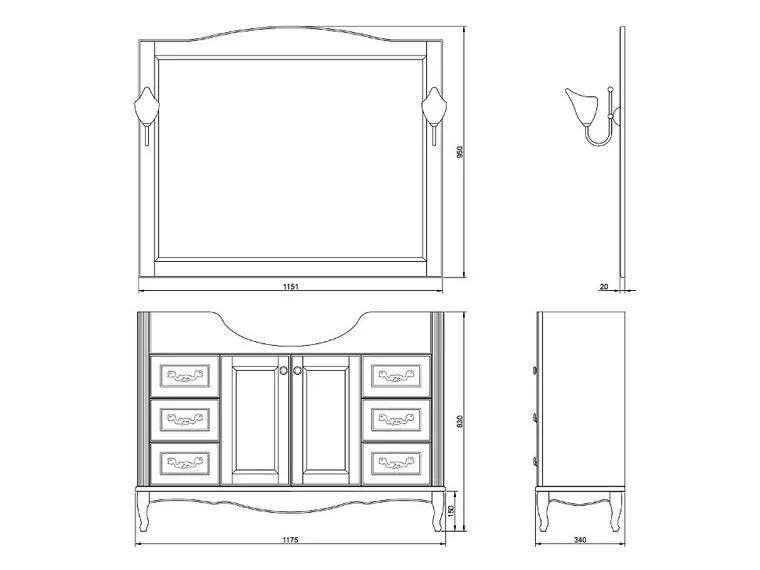 Тумба с раковиной valenhouse эллина 105 кальяри