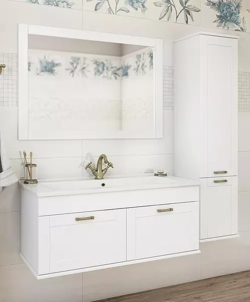 Мебель для ванной подвесная «Sanflor» Ванесса 105 белая - фото 1
