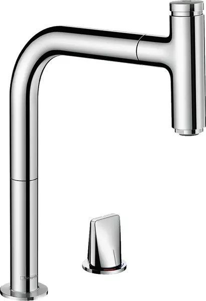 

Смеситель для кухонной мойки «Hansgrohe» Metris Select M71 73804000 с выдвижным изливом хром