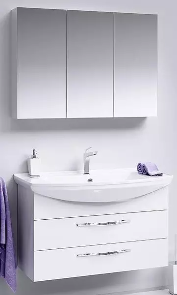 Мебель для ванной подвесная «Aqwella» Аллегро 105 с 2 ящиками белая - фото 1