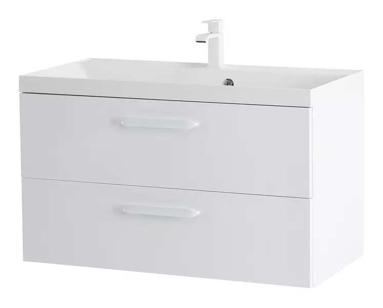 

Тумба с раковиной «Belbagno» Aurora 90 (без ручек) (BB900/450-LV-MR-AST) подвесная Bianco Lucido