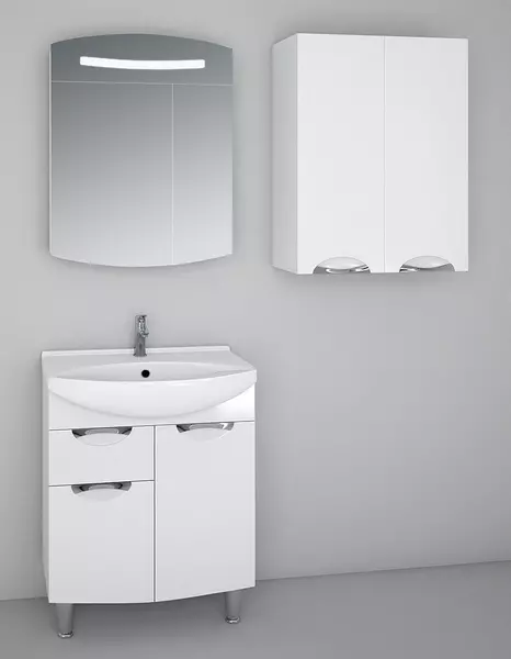 Мебель для ванной «Spectrum» Солар 65 с дверцами и ящиком белый лак - фото 1