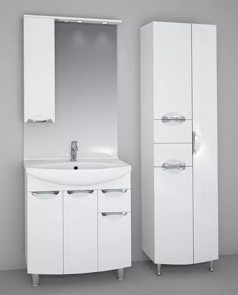 Мебель для ванной «Spectrum» Солар 75 с дверцами и ящиком белый лак - фото 1