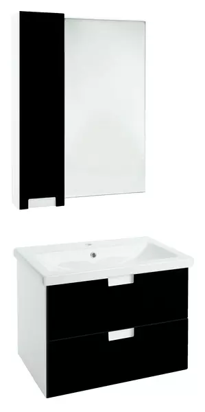 Мебель для ванной подвесная «Bellezza» Пегас 60 чёрная/белая - фото 1