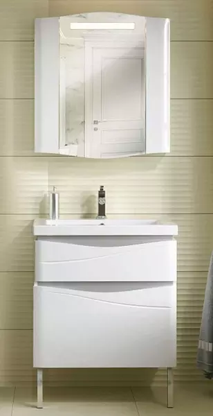 Мебель для ванной «Alavann» Silvia 70 белый/серебристый металлик - фото 1