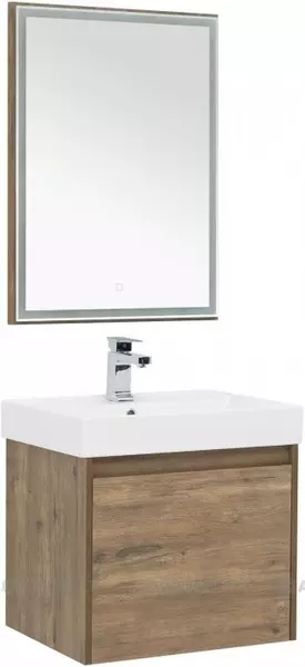 Мебель для ванной подвесная «Aquanet» Nova Lite 60 с 2 ящиками(один скрытый) дуб рустикальный - фото 1