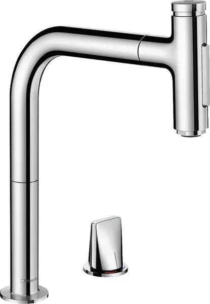 

Смеситель для кухонной мойки «Hansgrohe» Metris Select M71 73818000 с выдвижным изливом хром