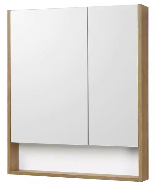 Зеркальный шкаф «Aquaton» Сканди 70 без света белый/дуб Рустикальный