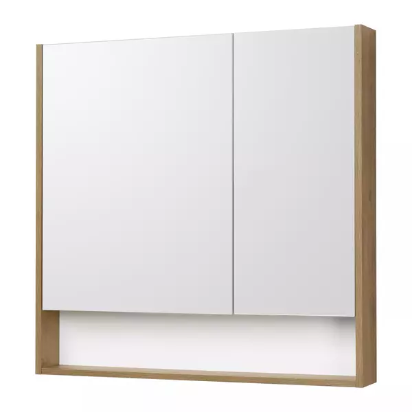 Зеркальный шкаф «Aquaton» Сканди 90 без света белый/дуб Рустикальный