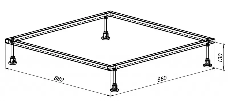 Каркас с ножками для поддона «Aquanet» 267175 88x88