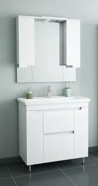 Мебель для ванной «Uncoria» Брента 80 белый глянец - фото 1