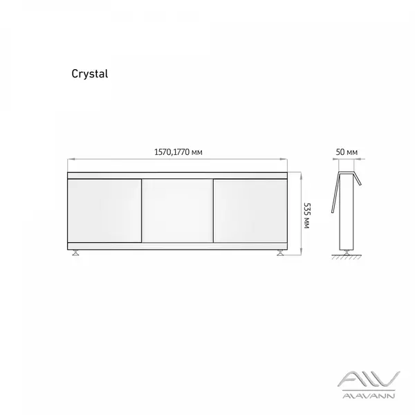 Экран под ванну «Alavann» Crystal 1,8 180 белый
