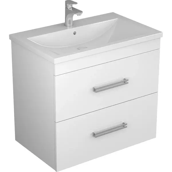 Мебель для ванной подвесная «Veneciana» Tenna 75 с 2 ящиками белый глянец - фото 1