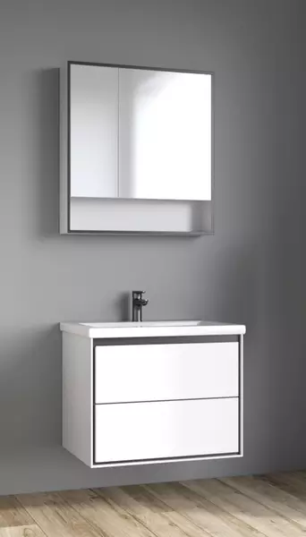 Мебель для ванной подвесная «Spectrum» Грано 70 арт.115 белая-серая/белая - фото 1