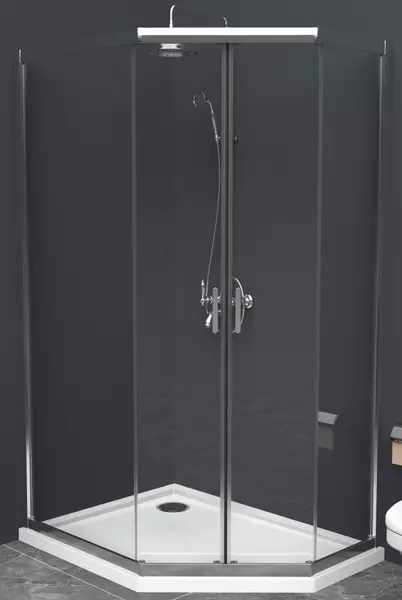 Душевой угол-ограждение «Belbagno» UNO-195-PH-2-100/80-C-Cr 100/80 прозрачный/хром многоугольный без поддона универсальный