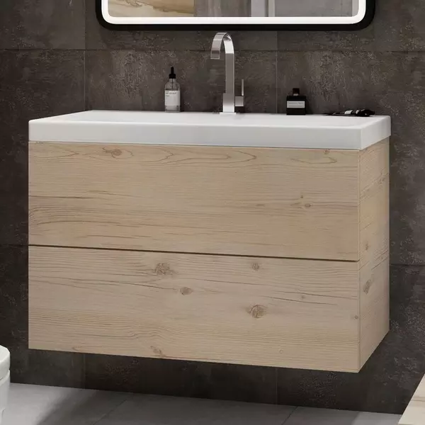 

Тумба с раковиной «Art&Max» Verona push 100 (Am-lav 100) подвесная Gascon Pine Chiaro
