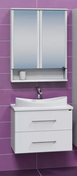 Мебель для ванной подвесная «СанТа» Вегас 70 с 2 ящиками белая - фото 1