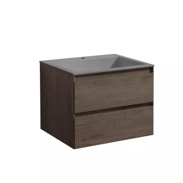 

Тумба с раковиной «Vincea» Luka 60 с 2 ящиками (VCB-13600G серая) подвесная R.Oak