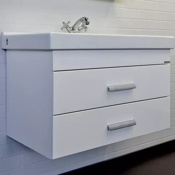 

Тумба с раковиной «Comforty» Никосия 80П (Fest 80 F01) подвесная белый глянец