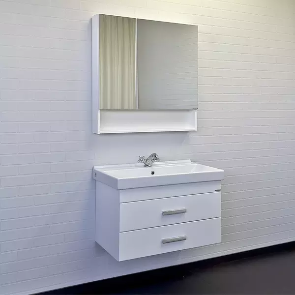 Мебель для ванной подвесная «Comforty» Никосия 80П белый глянец