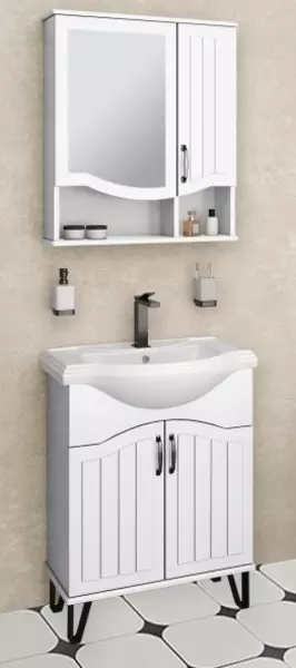 Мебель для ванной «Runo» Марсель 65 белая - фото 1