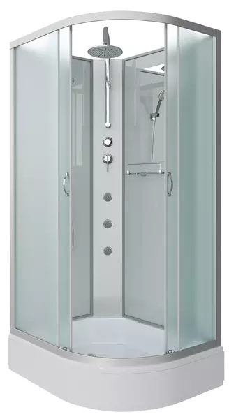 

Душевая кабина «Niagara» NG-33094-14LBKTG 100/90 средний поддон матовая/белая без крыши с гидромассажем левая