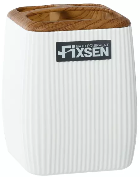 

Стакан для зубных щёток «Fixsen» White Wood FX-402-3 на стол белый/тёмное дерево