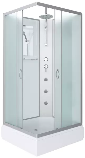 

Душевая кабина «Niagara» NG-33974-14QBKTG 90/70 средний поддон матовая/белая без крыши с гидромассажем универсальная