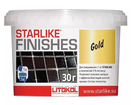 Добавка для затирки «Litokol» Starlike Finishes Gold 0,030 кг 478080002