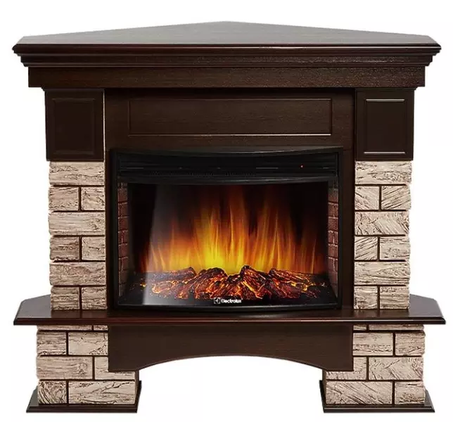

Портал «Firelight» Forte Wood 25U (угловой) камень коричневый/темный дуб