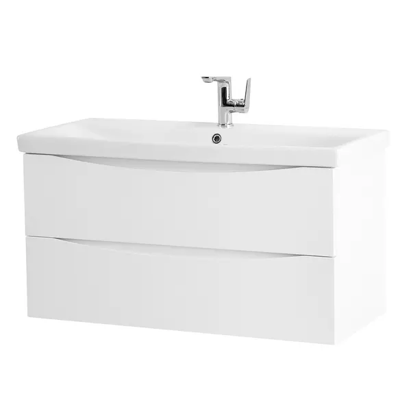 

Тумба с раковиной «Belbagno» Marino 100 (BB-0324-100-LVB) подвесная Bianco Opaco