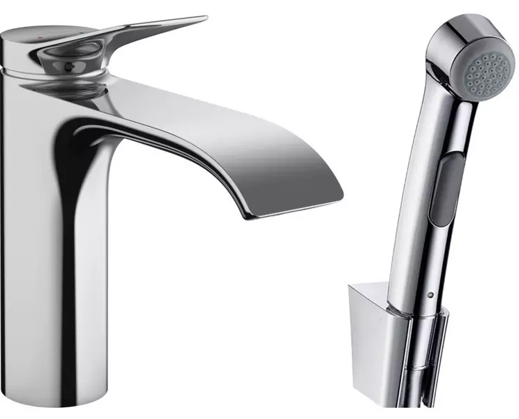 

Смеситель для раковины с гигиеническим душем «Hansgrohe» Vivenis 75210000 с донным клапаном хром