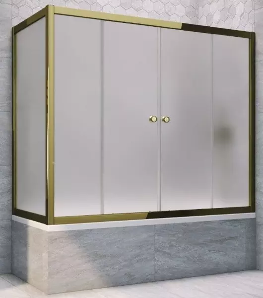 

Шторка на ванну стеклянная «Vegas Glass» Z2V+ZVF Tur Novo 150/85 сатин/бронза универсальная