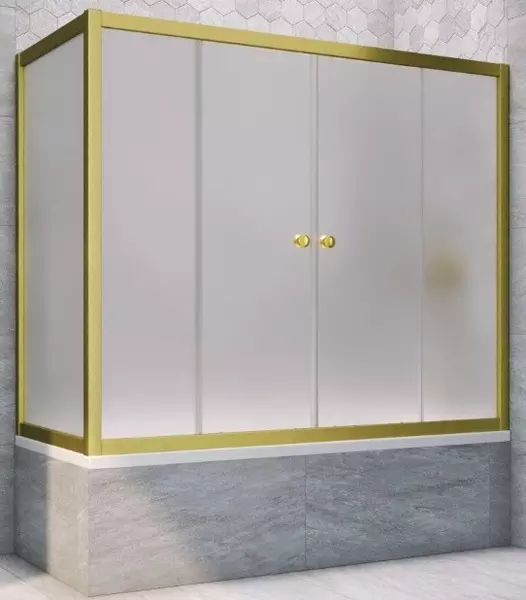 

Шторка на ванну стеклянная «Vegas Glass» Z2V+ZVF Novo 170/85 сатин/золото матовое универсальная