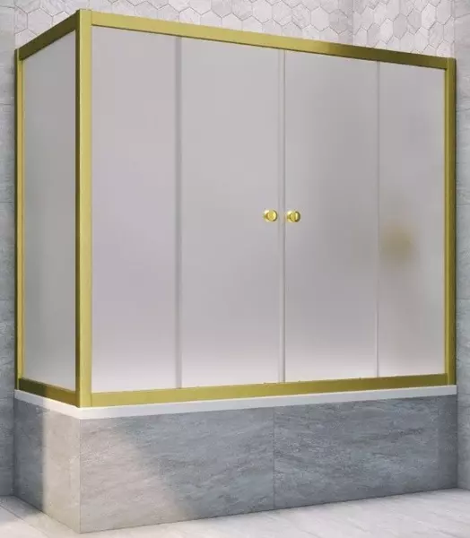

Шторка на ванну стеклянная «Vegas Glass» Z2V+ZVF Novo 170/90 сатин/золото матовое универсальная