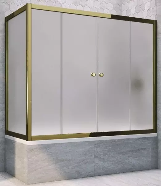 

Шторка на ванну стеклянная «Vegas Glass» Z2V+ZVF Tur Novo 155/75 сатин/бронза универсальная