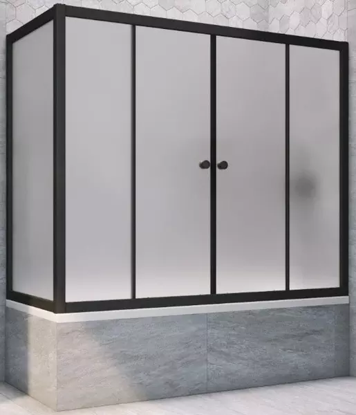 

Шторка на ванну стеклянная «Vegas Glass» Z2V+ZVF Novo 165/70 сатин/чёрная матовая универсальная