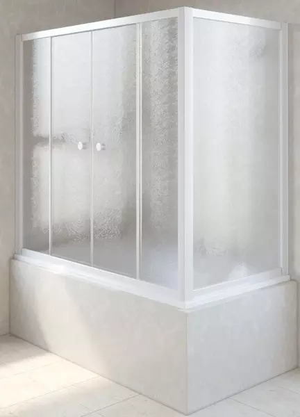

Шторка на ванну стеклянная «Vegas Glass» Z2V+ZVF Novo 195/80 шиншилла/белая универсальная