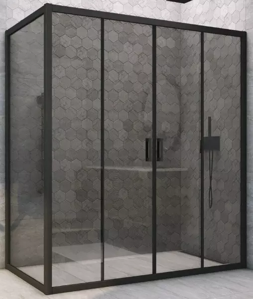 

Душевой угол-ограждение «Vegas Glass» Z2P+ZPV Novo h2000 150/70 графит/чёрный матовый без поддона универсальный
