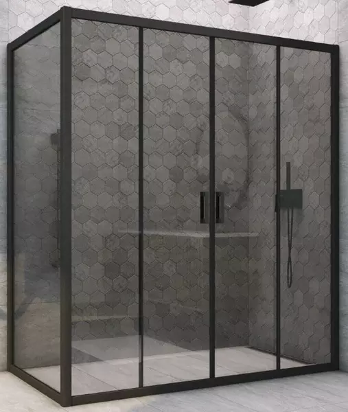 

Душевой угол-ограждение «Vegas Glass» Z2P+ZPV Novo h2000 185/70 графит/чёрный матовый без поддона универсальный