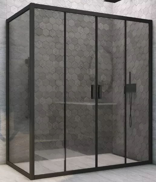 

Душевой угол-ограждение «Vegas Glass» Z2P+ZPV Novo h2000 190/90 графит/чёрный матовый без поддона универсальный