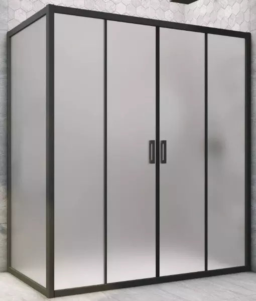 

Душевой угол-ограждение «Vegas Glass» Z2P+ZPV Novo h2000 205/100 сатин/чёрный матовый без поддона универсальный