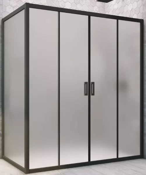 

Душевой угол-ограждение «Vegas Glass» Z2P+ZPV Novo h2000 215/75 сатин/чёрный матовый без поддона универсальный