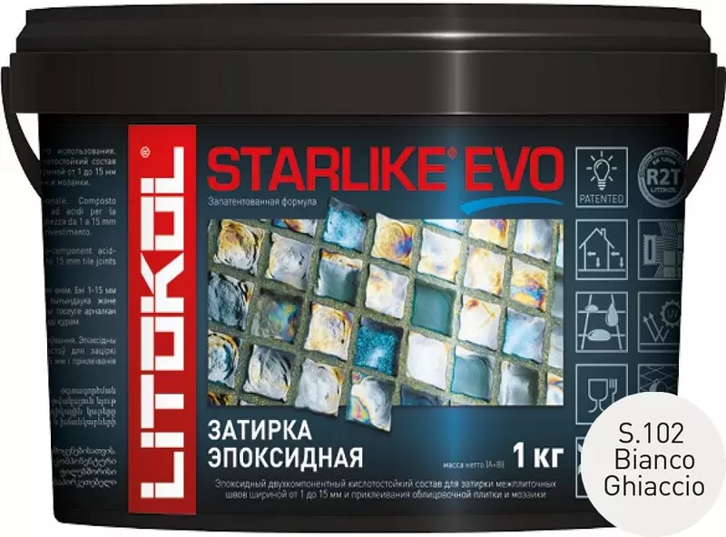 

Эпоксидная затирка «Litokol» Starlike Evo S.102 Bianco Ghiaccio 1 кг 485120002