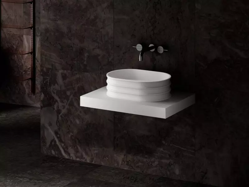 

Раковина «Abber» Stein 56 AS2650 искусственный камень белая матовая