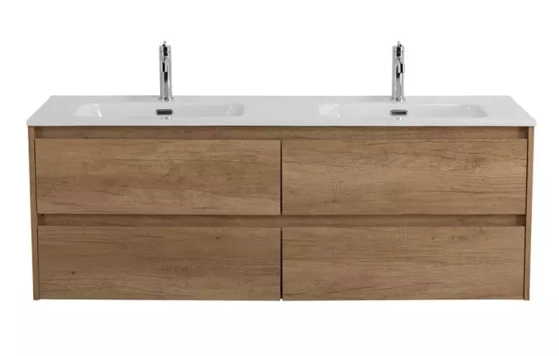 

Тумба с раковиной «Belbagno» Kraft 140 (141/46 BB1400-2-ETL двойная) подвесная Rovere Nebrasca Nature