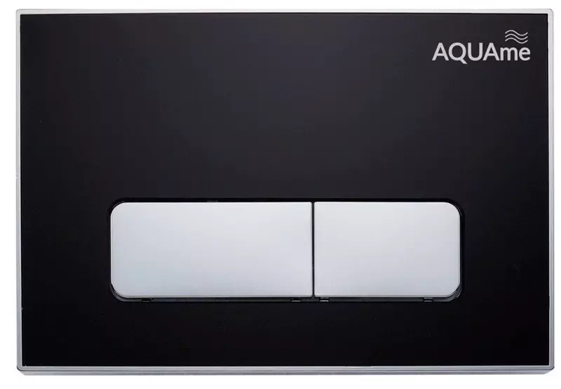Кнопка смыва «AQUAme» AQM4104B акрил чёрная/хром глянцевый - фото 1