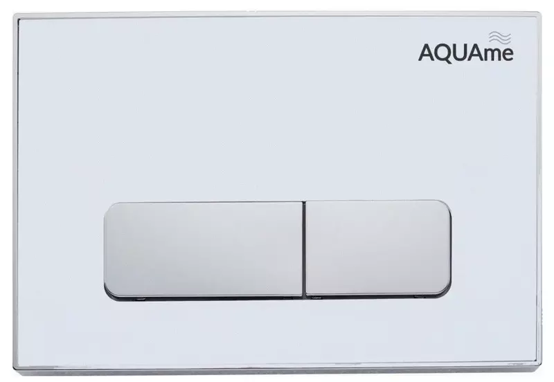 Кнопка смыва «AQUAme» AQM4104W акрил белая/хром глянцевый